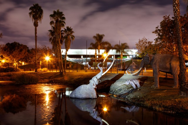 Tar Pits with Lake Pit shot evening dusk night