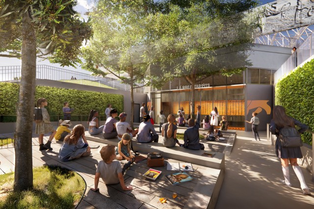 La Brea Tar Pits rendering outdoor education classroom