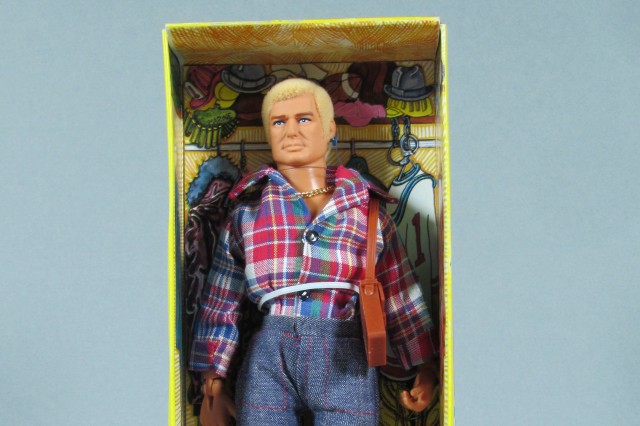 Gay Bob doll in yellow "closet" box