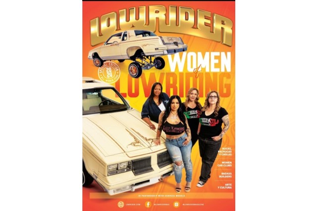 Lowrider magazine cover featuring Lady Lowriders