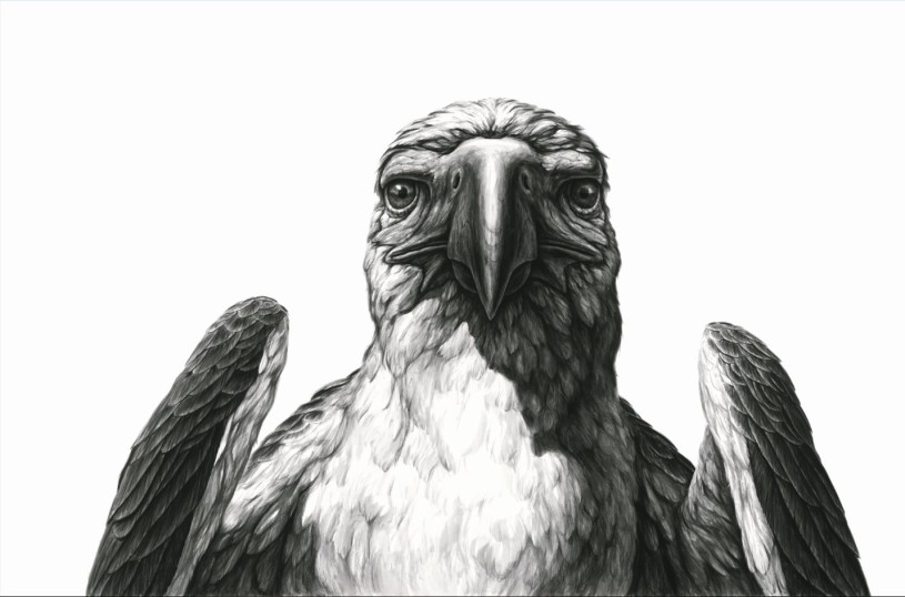 Pencil drawing of the teratorn bird