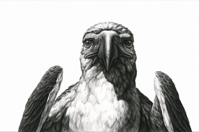 Illustration of ice age bird, the teratorn.
