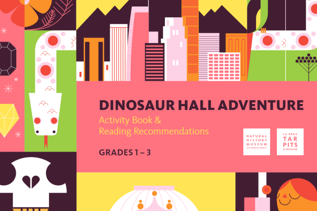 Colorful artwork of TAC Guide 3 which shows downtown LA, parrot, snake, flowers, and gemstones