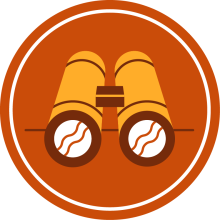 Icon of binoculars to represent discoveries