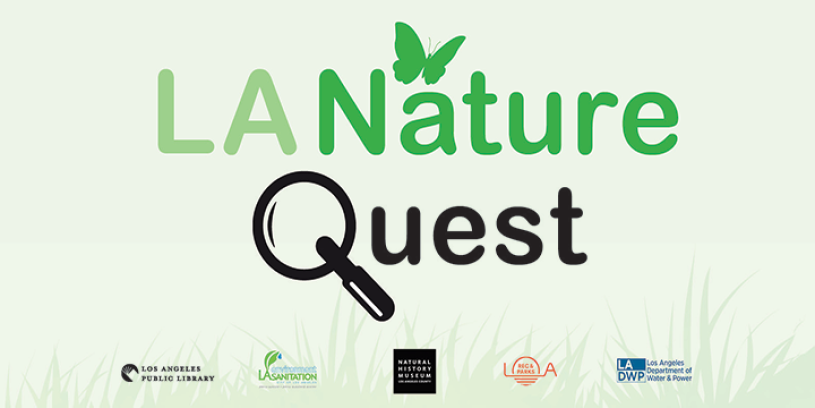 LA Nature Quest stylized logo with partners below